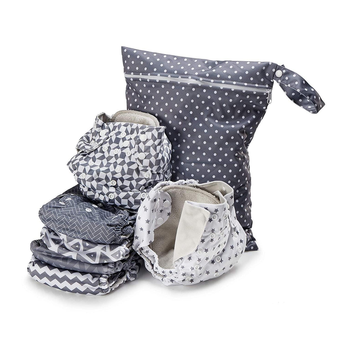 The Simple 6 Value Pack With Wetbag (Geometrics) Cloth Diapers Simple Being