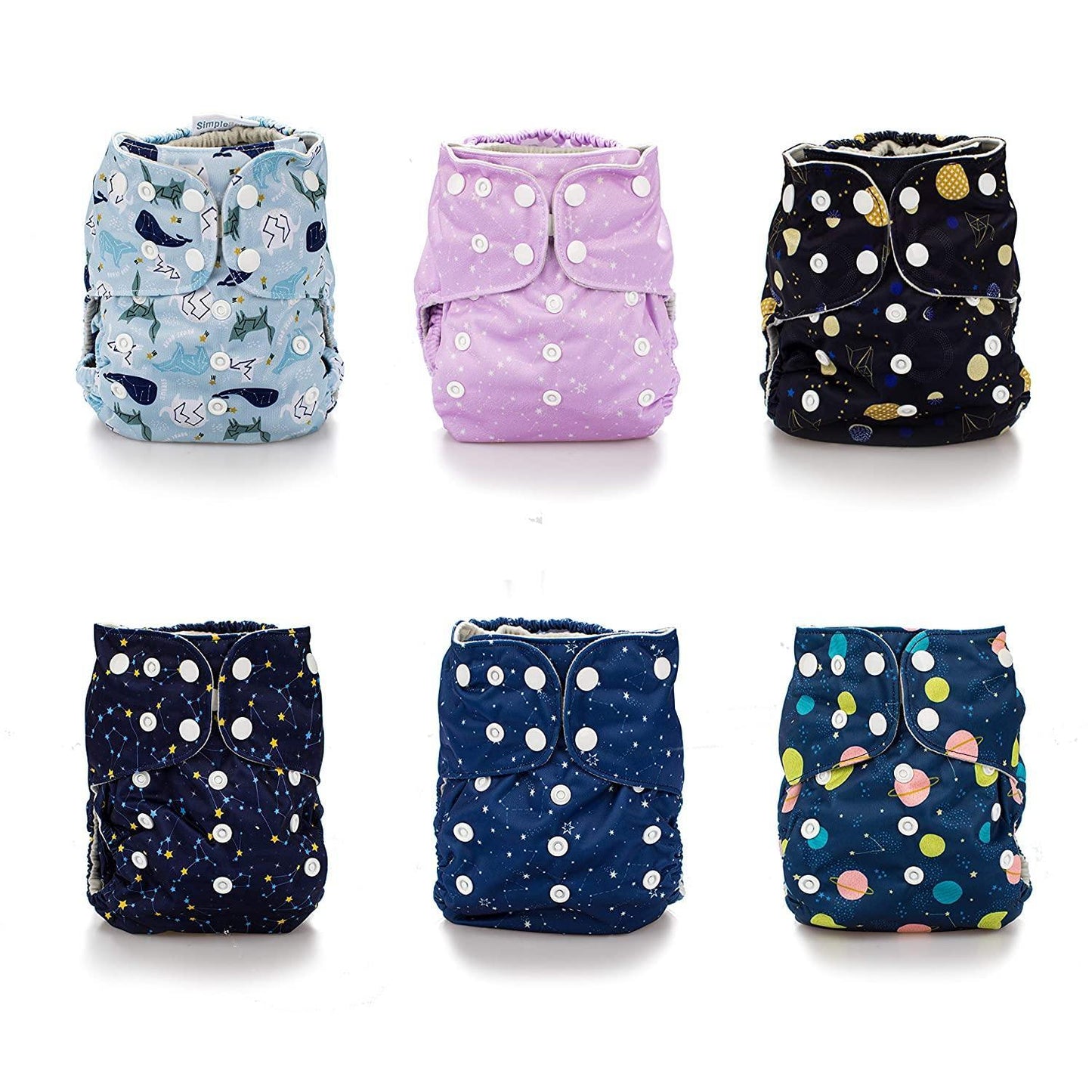 The Simple 6 Value Pack With Wetbag (Constellation) Cloth Diapers Simple Being