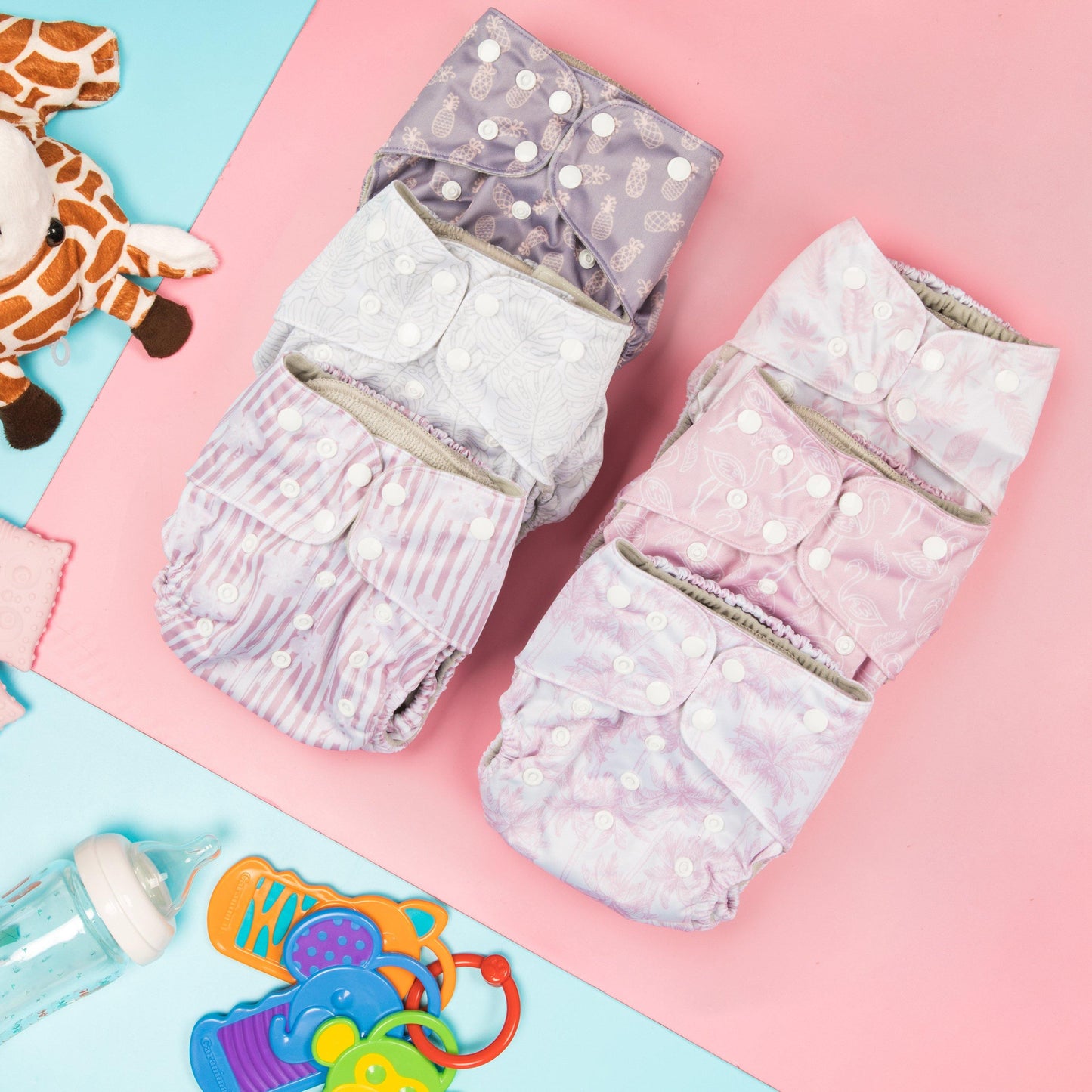 6 Pack Starter Set - Tropical - Simple Being Diapers