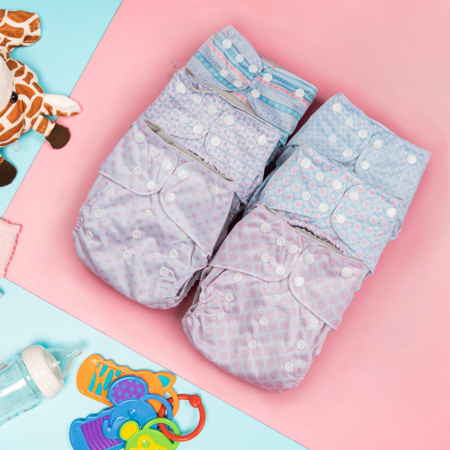 6 Pack Starter Set - Stripes - Simple Being Diapers