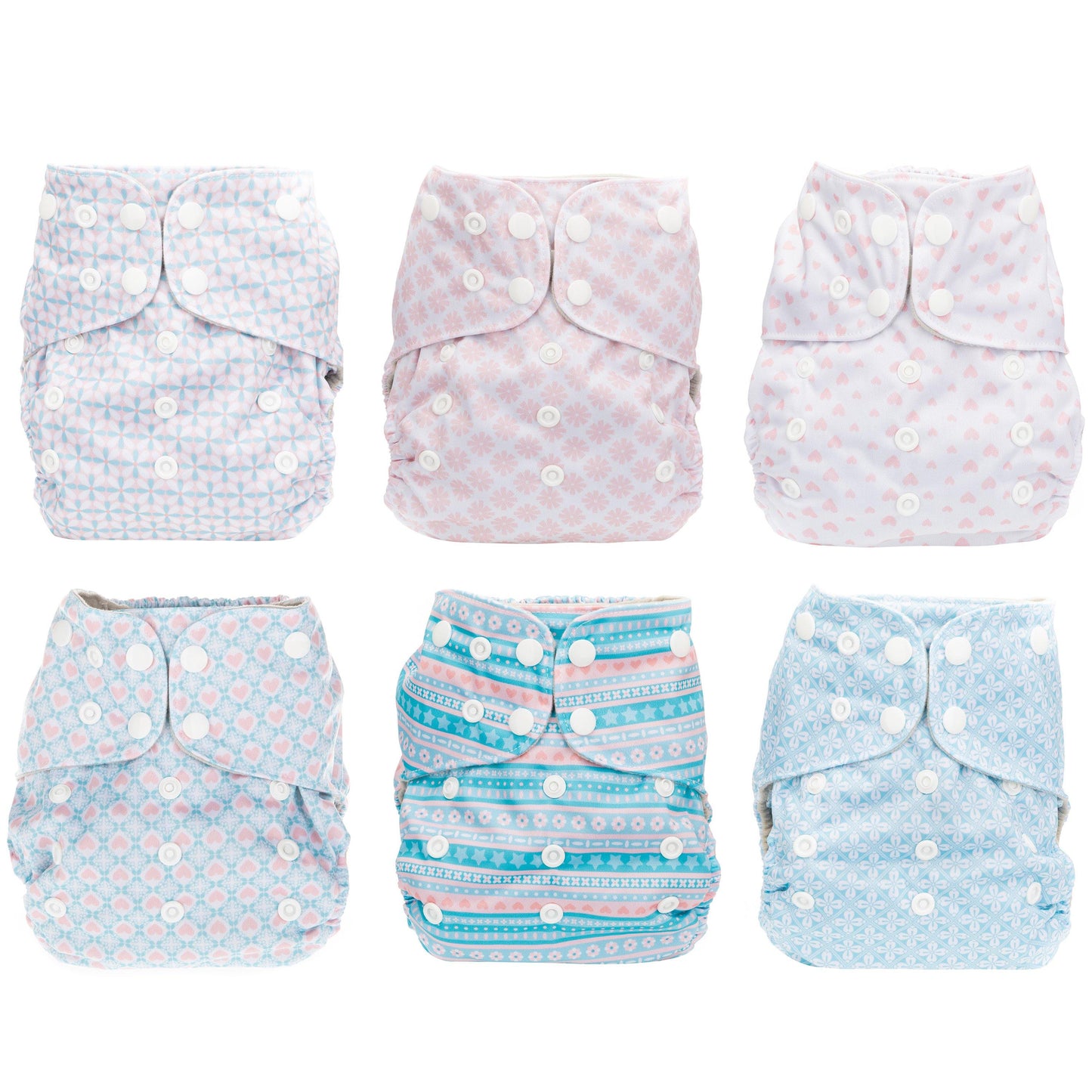 6 Pack Starter Set - Stripes - Simple Being Diapers