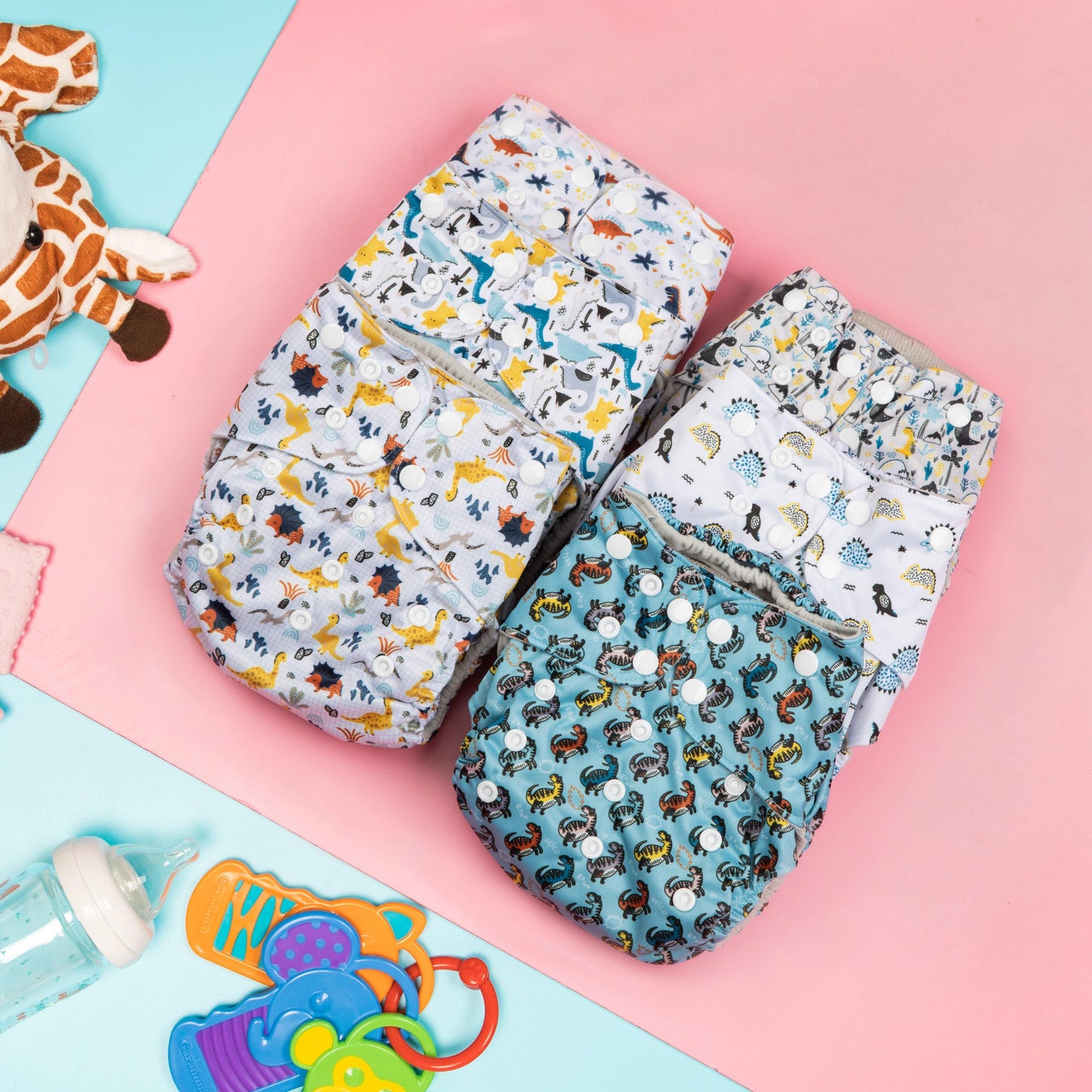 6 Pack Starter Set - Dinosaur - Simple Being Diapers