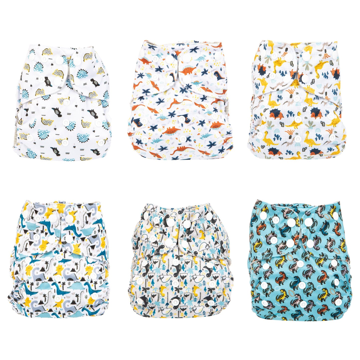 6 Pack Starter Set - Dinosaur - Simple Being Diapers