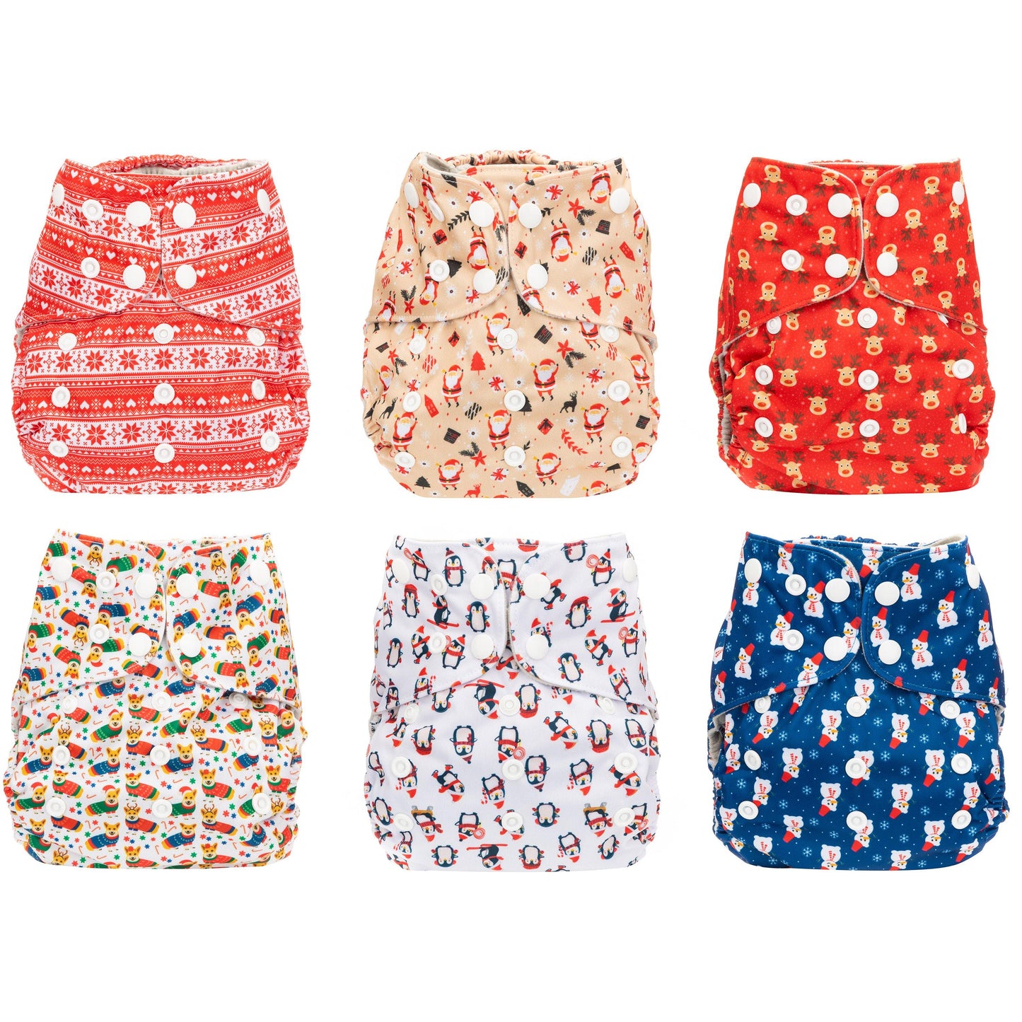 6 Pack Starter Set - Christmas - Simple Being Diapers