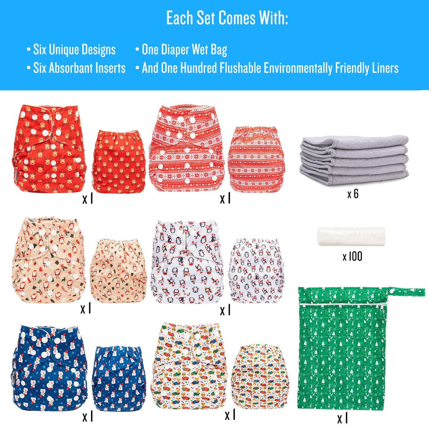 The Simple 6 Value Pack With Wetbag (Christmas)