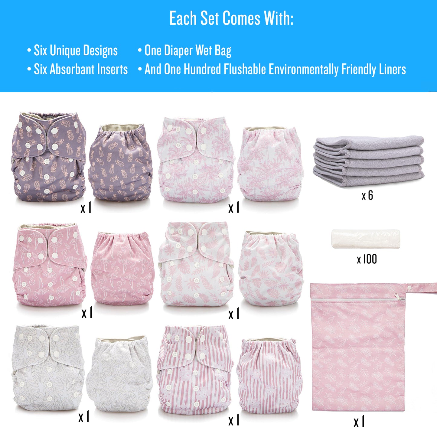 The Simple 6 Value Pack With Wetbag (Tropical)