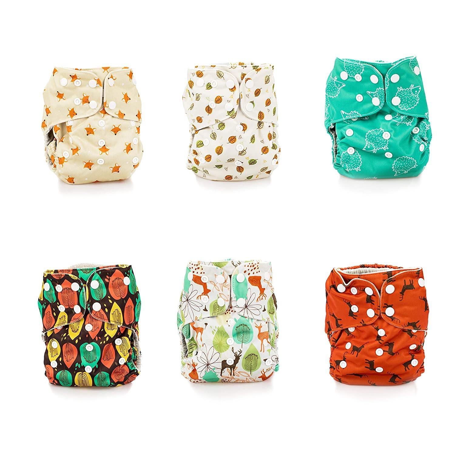The Simple 6 Value Pack With Wetbag (Forest) Cloth Diapers Simple Being 