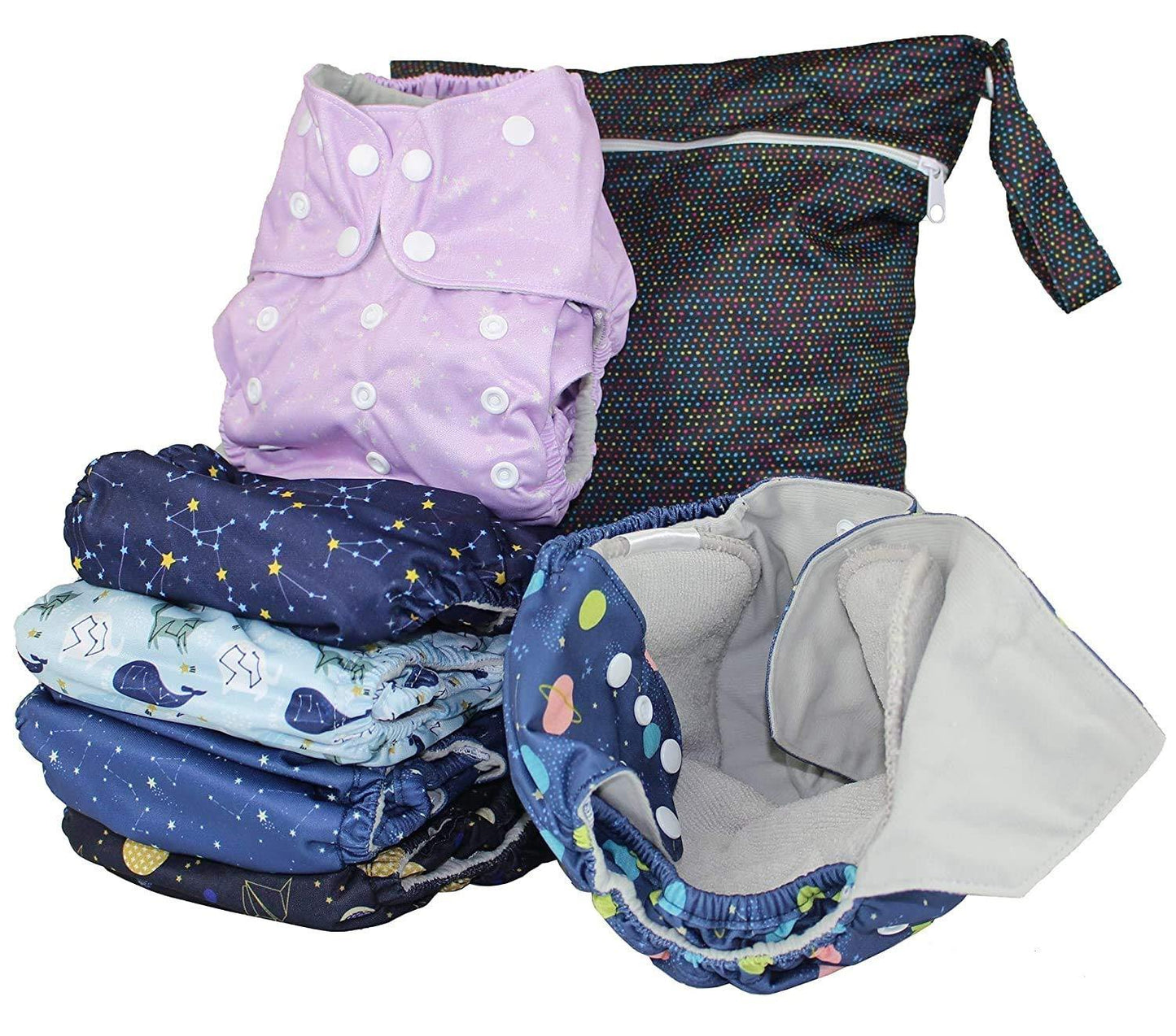 The Simple 6 Value Pack With Wetbag (Constellation) Cloth Diapers Simple Being 