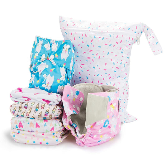 The Simple 6 Value Pack With Wetbag (Sweet) Cloth Diapers Simple Being 