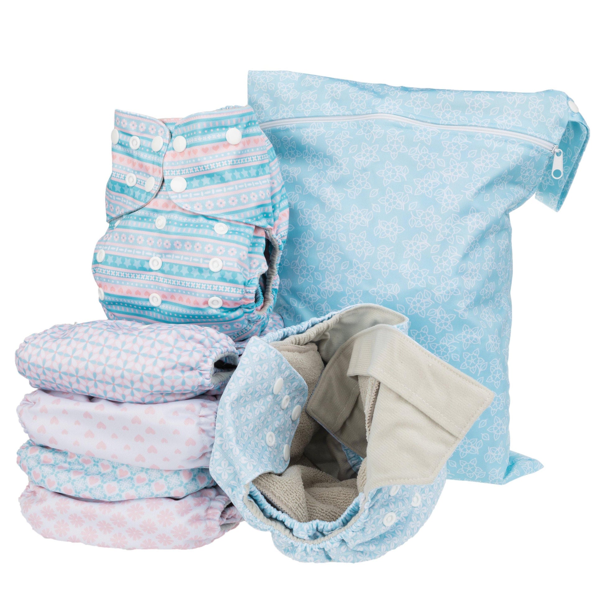 6 Pack Starter Set - Stripes - Simple Being Diapers